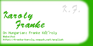 karoly franke business card